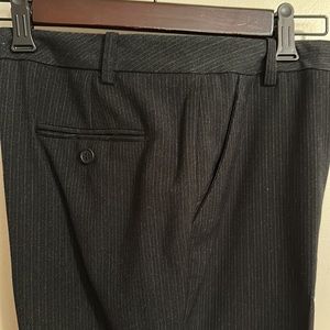 Calvin Klein Charcoal Gray Pinstripe Mid-Rise Straight Leg Dress Pants, Size 8
